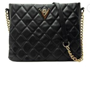 Valentino Orlandi Black Quilted Chain Shoulder Bag